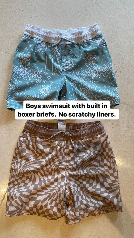 Boys swimsuit with built in boxer briefs and no scratchy liner.  They do run slightly big tho so if you’re in-between sizes, go down. 

#LTKtravel #LTKkids #LTKswim