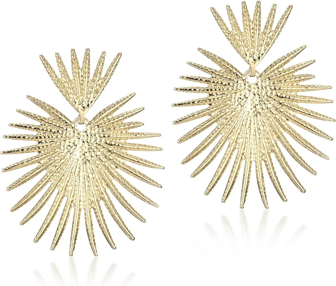 Women Statement Gold Dangle Earrings Alloy Big Long Simple Hypoallergenic Fashion Earrings for Wo... | Amazon (US)