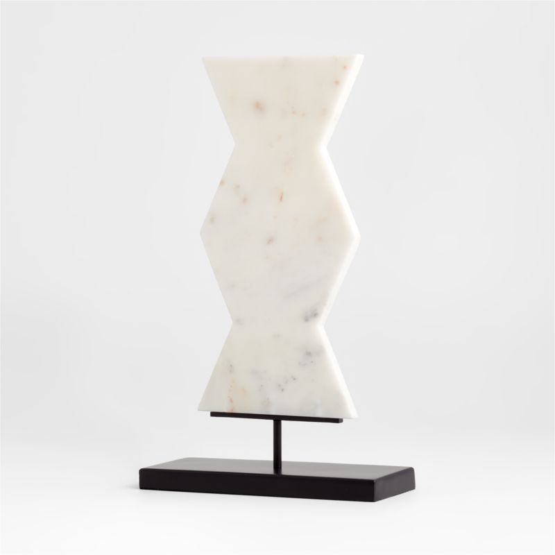 Destan Marble Sculpture on Stand 16.5" + Reviews | Crate & Barrel | Crate & Barrel