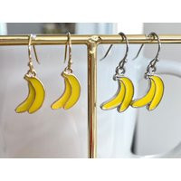 Banana Earrings, Gold Plated Yellow Enamel, Cute Fruit Jewelry, Gift For Her | Etsy (CAD)