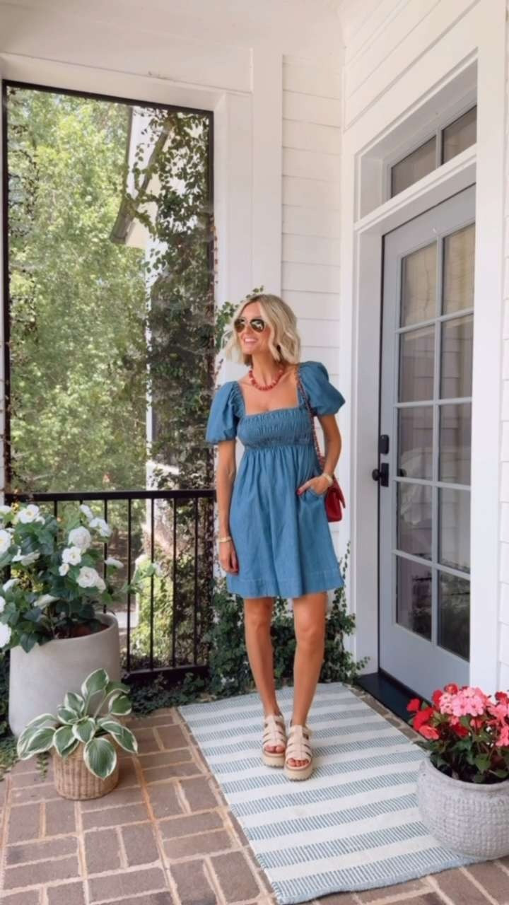 Love a simple denim dress! You could wear this for so many things - work, country concert, game day in the fall, etc! Such a great staple piece & so affordable! Wearing XS!

Loverly Grey, Walmart, chambray dress, denim dress, July 4th outfit inspo, summer dress, mini dress, summer staple, country concert outfit 

 #LTKSeasonal