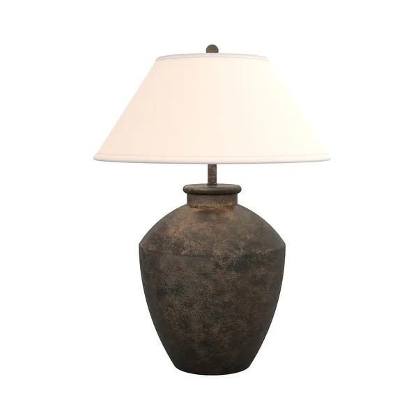 Terracotta, 30.5" Black Resin Table Lamp (Single, Textured Modern Style) | Bed Bath & Beyond