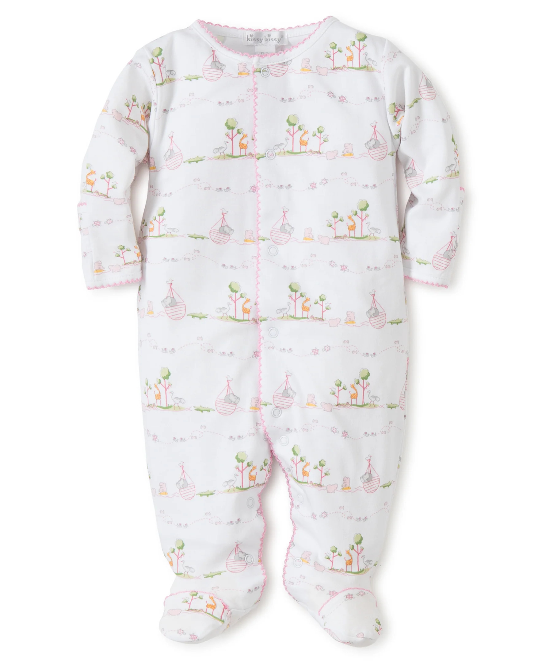 Noah's Pink Print Footie | Kissy Kissy