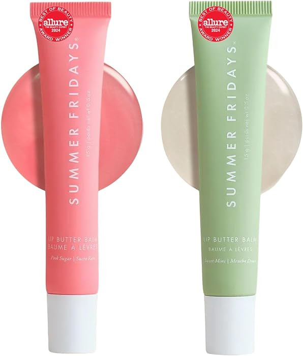 Summer Fridays Pink Sugar Mint Lip Butter Balm Duo- Lip Butter Balm Pink Sugar + Lip Butter Balm Sweet Mint | Amazon (US)