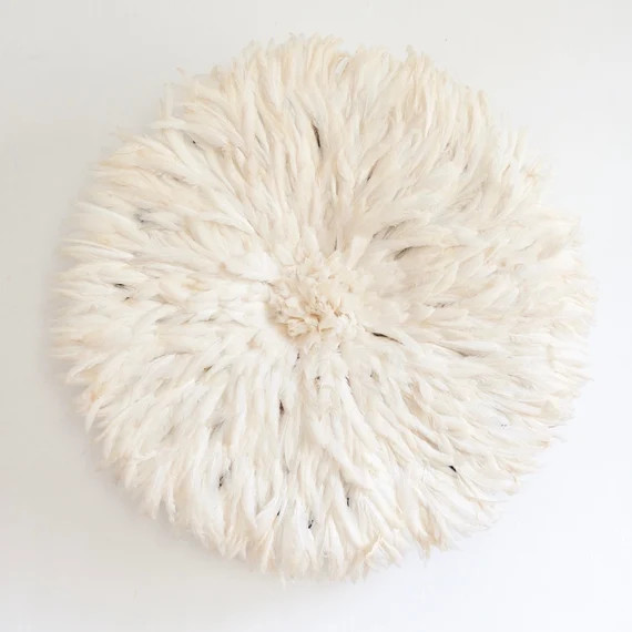 Juju Hat - Feather Headdress - Off White Feathers Size 80 cm/31.5 inches | Etsy (US)