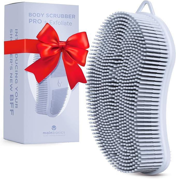 MainBasics Silicone Body Scrubber – Dual-Sided Shower Exfoliator for Men & Women, Gentle Silico... | Amazon (US)