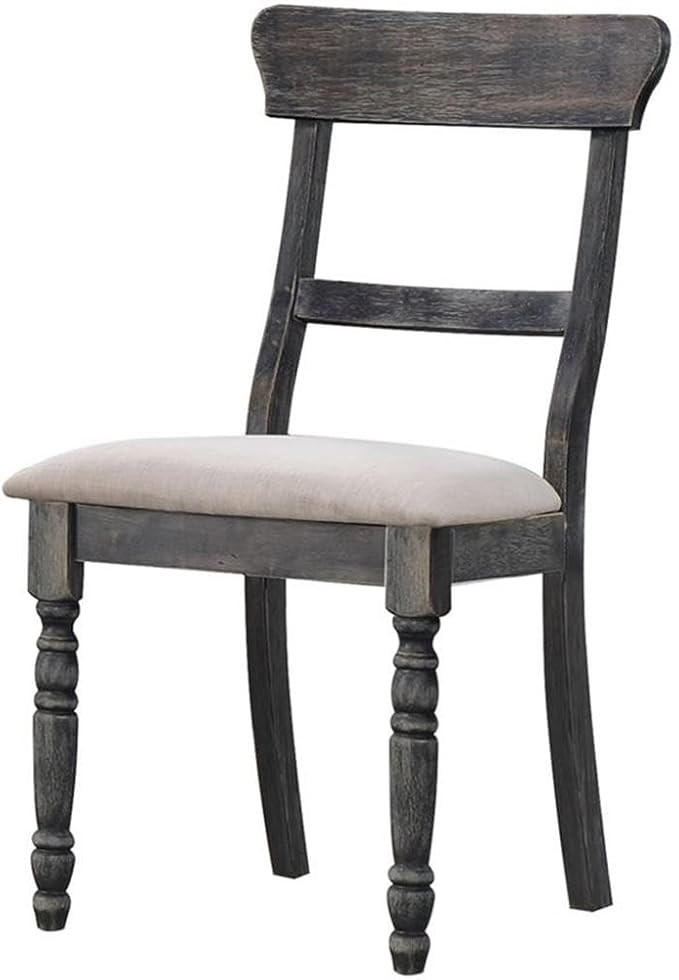 Acme Wallace 2 Pieces Dining Side Chair in Light Brown and Weathered Gray | Amazon (US)