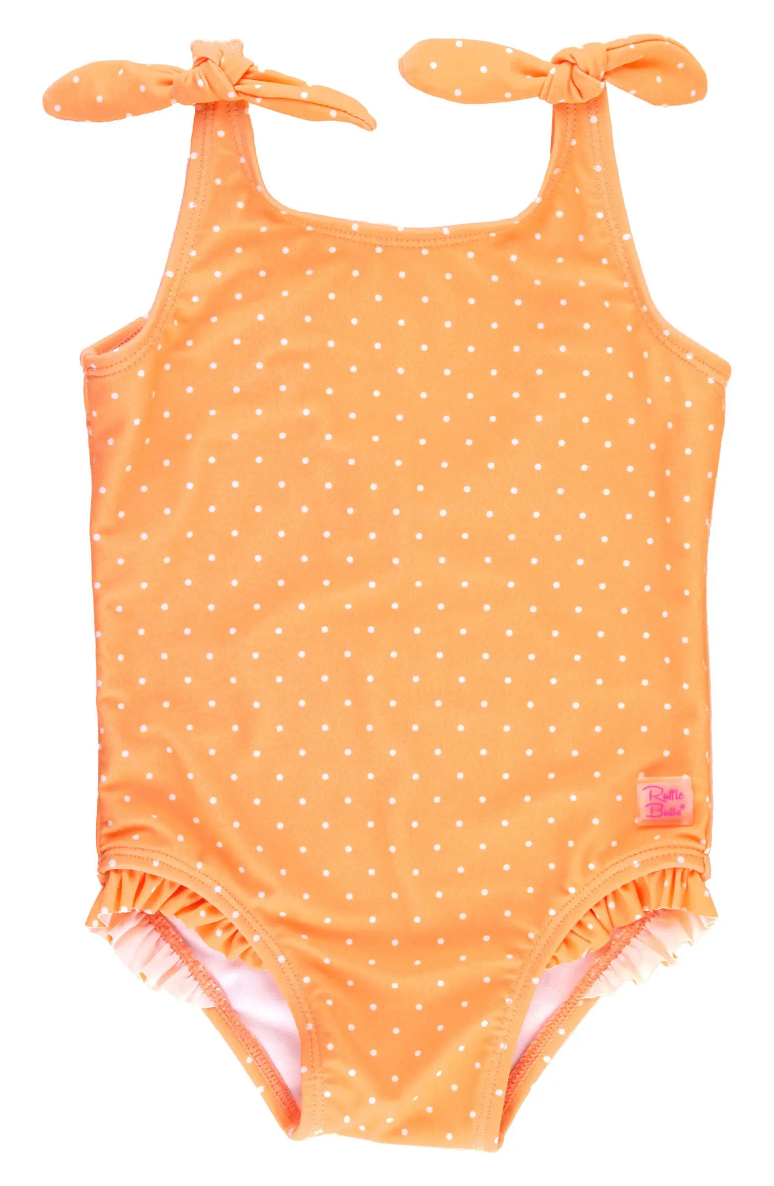 Kids' Melon Polka Dot One-Piece Swimsuit | Nordstrom