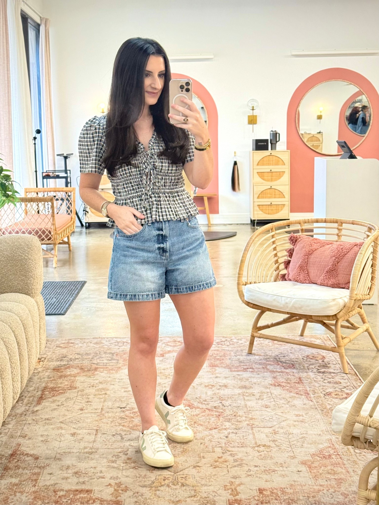 My most worn warm weather outfit 🤍

These Pistola denim shorts are from last year but are still being sold. I wear them constantly when it’s warm out! True to size (I’m in a 27) but they run just slightly relaxed in the best way.

Paired with one of my favorite Rails tops (currently on sale!). I went with a small and it fits perfectly. I’m usually between an XS and small.

@Pistola Denim 

#LTKootd #LTKgrwm #LTKPetite