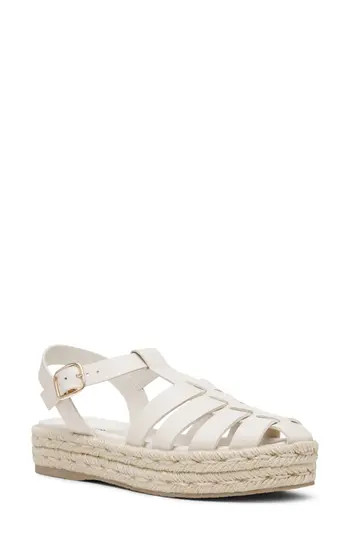 Steve Madden Marlin Espadrille Fisherman Sandal in Bone Leather at Nordstrom Rack, Size 10 | Nordstrom Rack