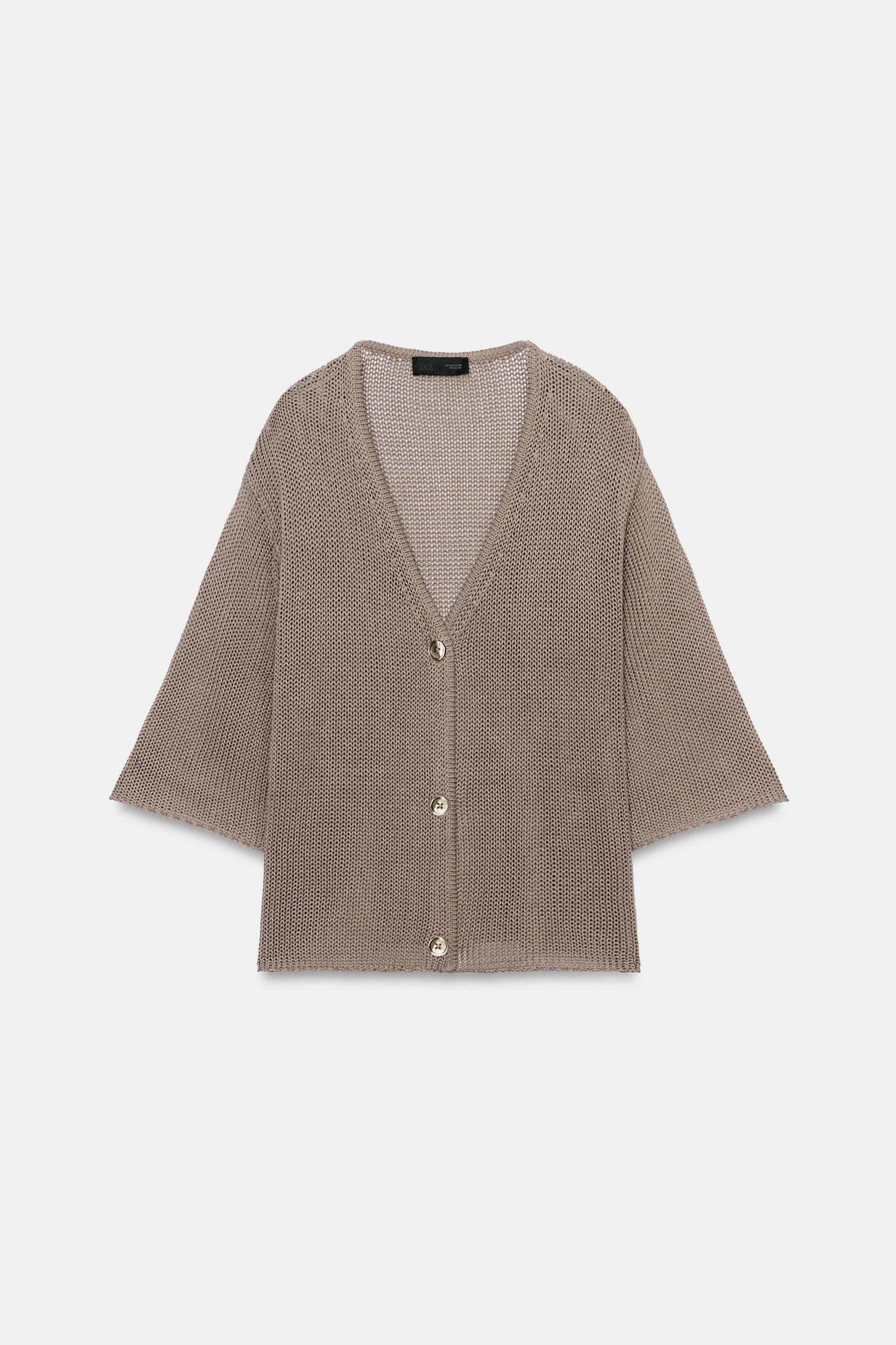 WIDE SLEEVE KNIT CARDIGAN | Zara US