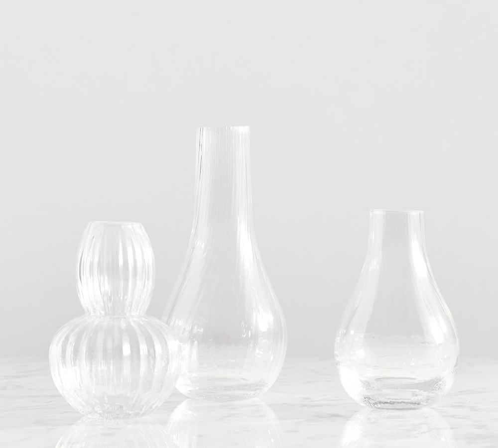 Monique Lhuillier Glass Bud Vases, Clear, Set of 3 | Pottery Barn (US)