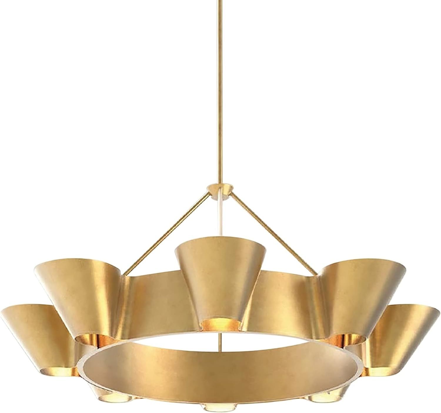 Hudson Valley 5638-VGL Contemporary Modern Eight Light Chandelier from Reeve Collection in Gold, ... | Amazon (US)
