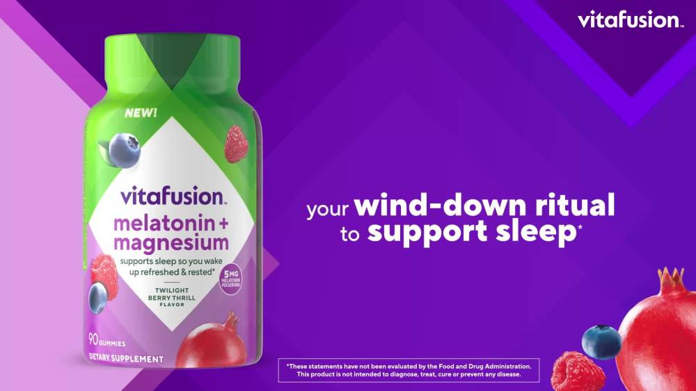 vitafusion Melatonin + Magnesium Gummies, Supports Sleep (1), Twilight Berry Thrill Flavor, 90
Co... | Walmart (US)