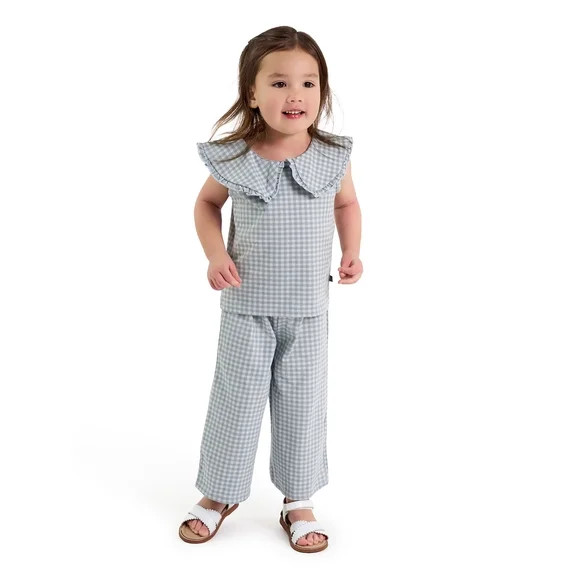 Modern Moments by Gerber Toddler Girl Smocked Top and Pant Outfit Set, 2-Piece, Sizes 0/3 Months ... | Walmart (US)
