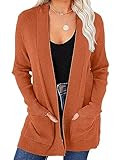 MEROKEETY Women's Fall Winter Cardigan Sweaters Lightweight Open Front Waffle Knit Sweaters with ... | Amazon (US)