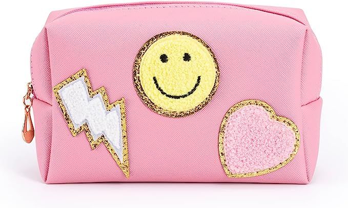 Travel Cosmetics Pink Small Bag: Waterproof Portable PU leather Makeup Pouch – Cute Mini toilet... | Amazon (US)