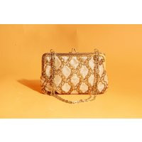 60S Gold Beaded Adorned Purse Vintage Metallic Golden Chain Clutch | Etsy (US)