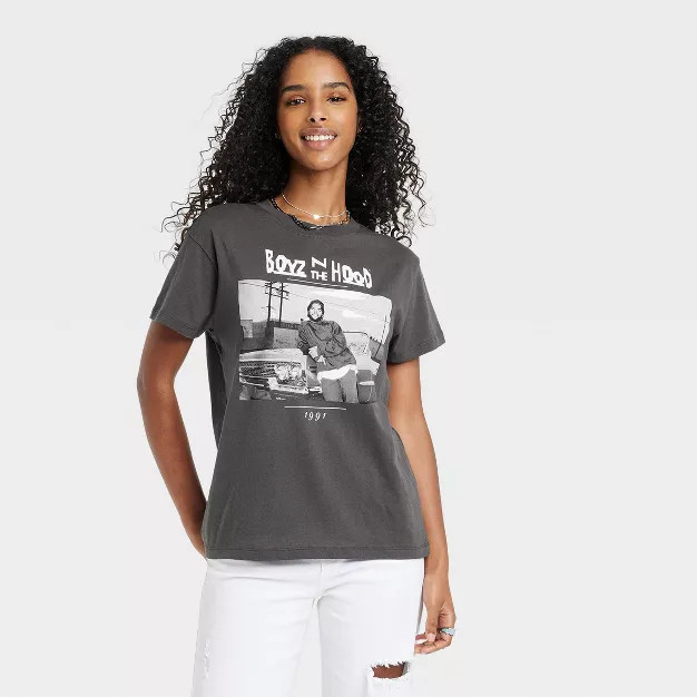 Women's Boyz N The Hood Short Sleeve Graphic T-Shirt - Charcoal Gray | Target