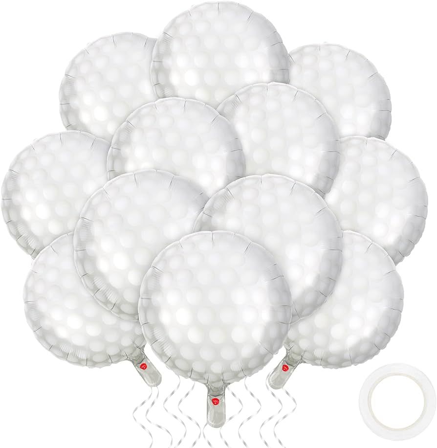 durony 12 Pieces 18 inches Golf Balloons Golf Themed Party Decorations Foil Mylar Golf Ball Ballo... | Amazon (US)