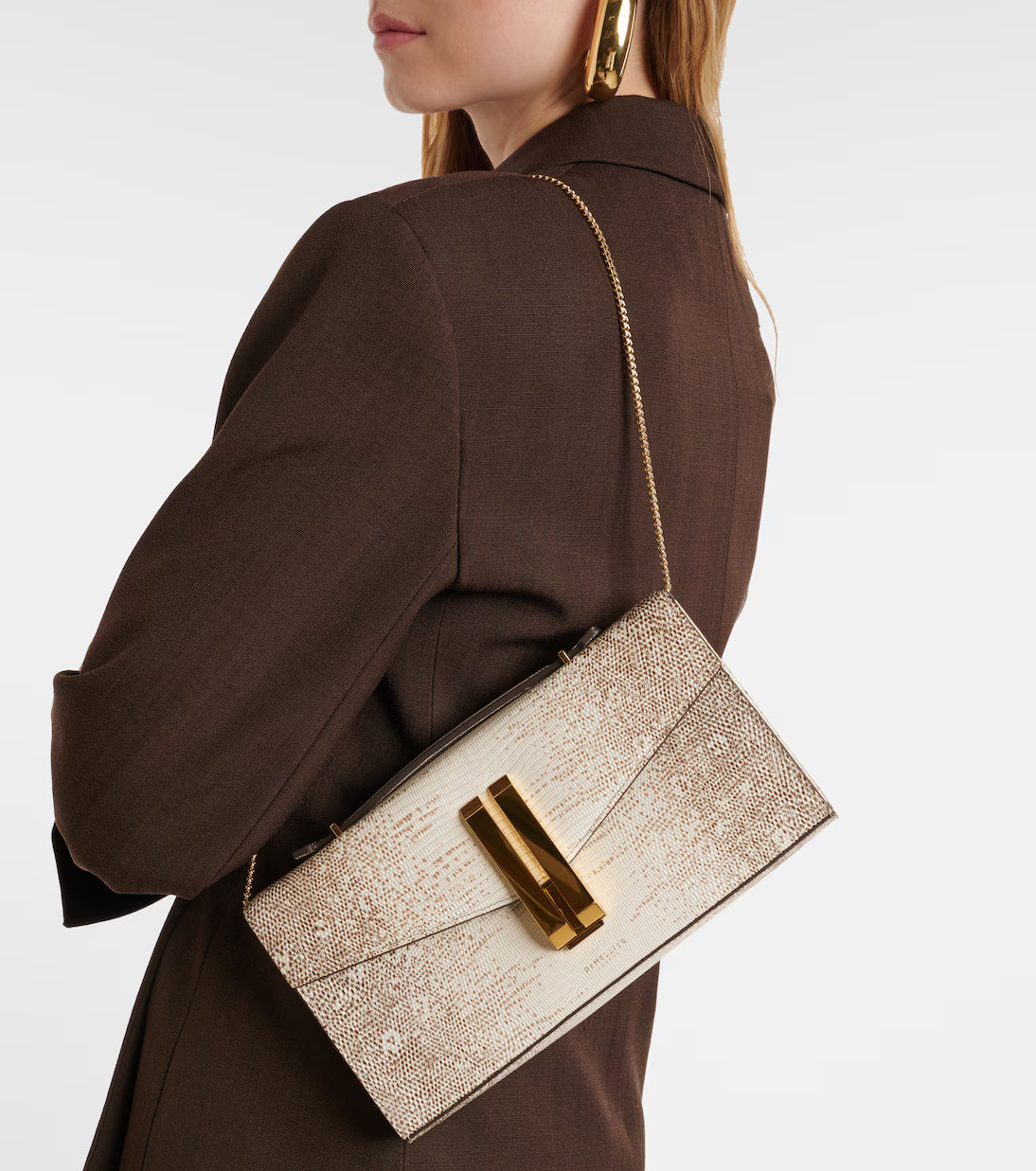 Vancouver snake-effect leather clutch | Mytheresa (US/CA)