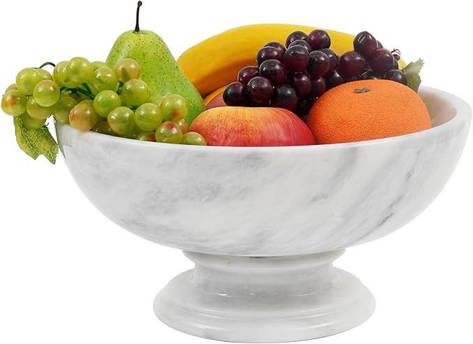 Radicaln Marble Fruit Bowl White 10" Inch Handmade Fruits Serving Bowl For Kitchen Organization -... | Amazon (US)
