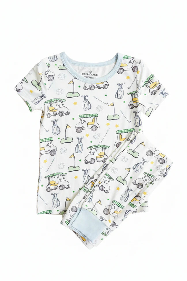 Country Club Cuties Two Piece Pajama Set | Blue | Caden Lane