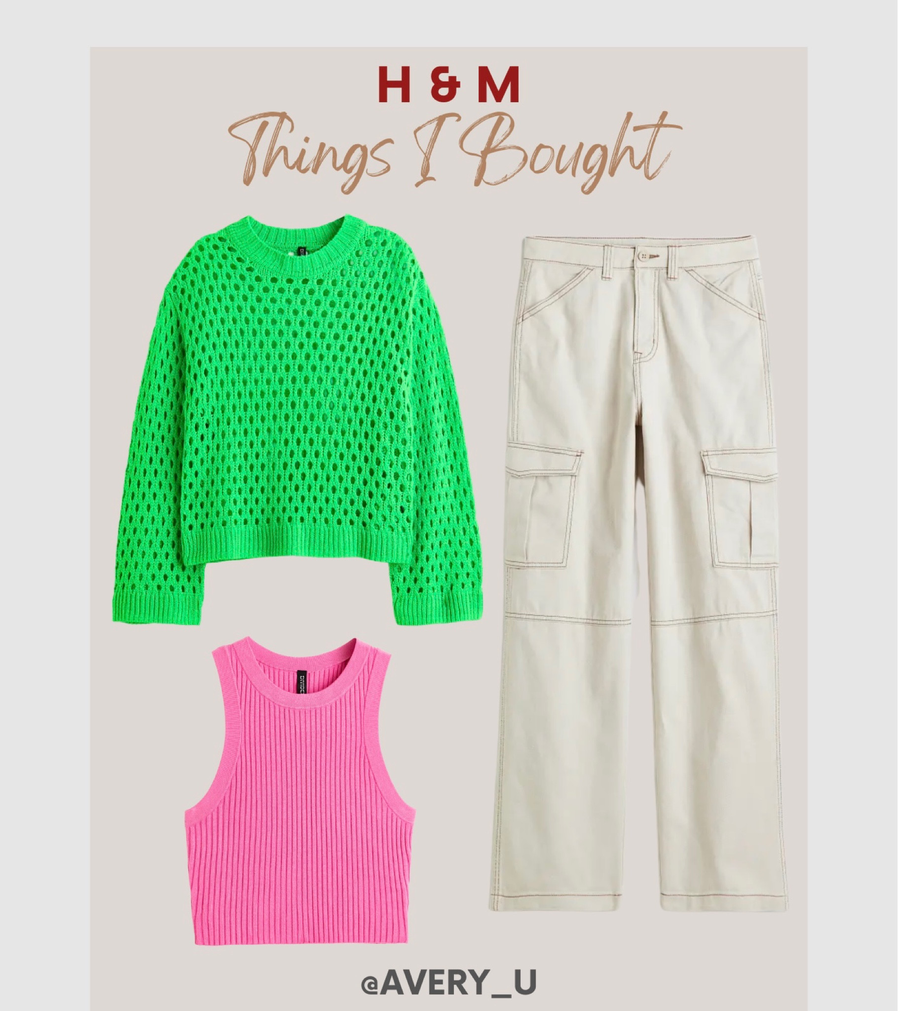 LOVE my recent H&M finds
I bought the green sweater in a small, pink tank in a medium, & bottoms in a size 2.

#LTKunder100 #LTKunder50 #LTKstyletip