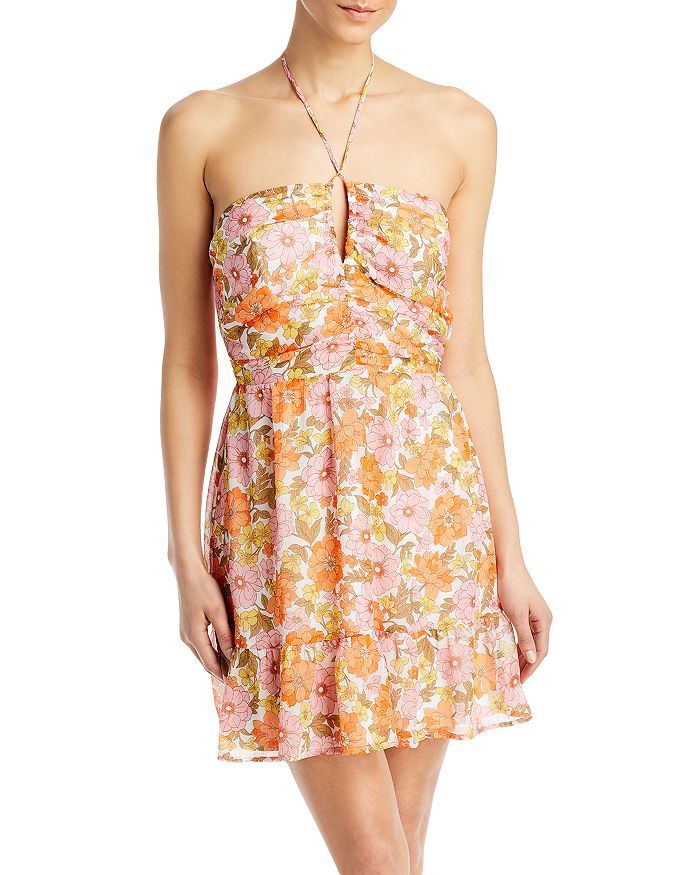 AQUA Retro Floral Print Halter Dress - 100% Exclusive Back to Results -  Women - Bloomingdale's | Bloomingdale's (US)