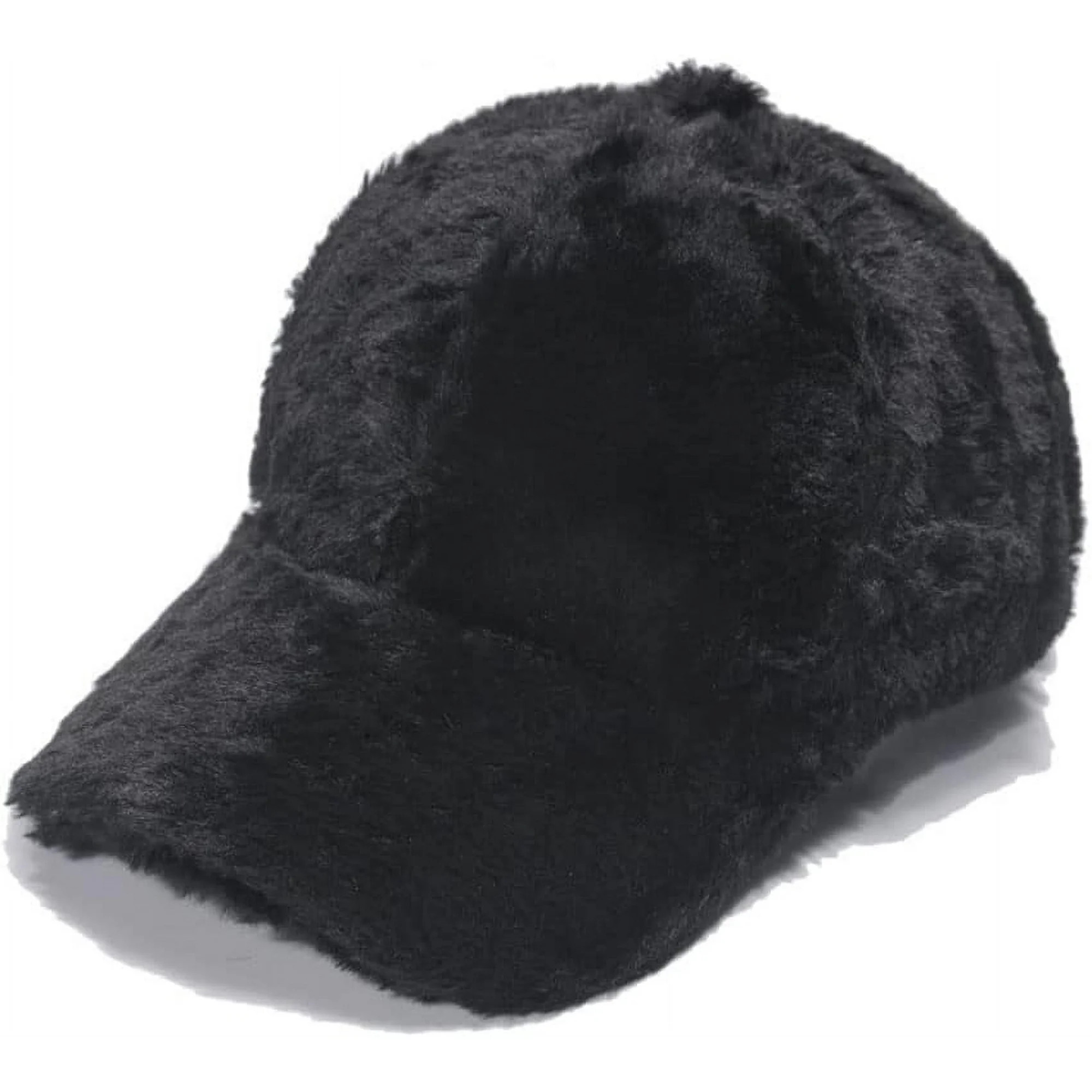 LinYooLi Winter Faux Fur Baseball Cap Hat Warm Fleece Adjustable Baseball Cap for Women Men - Wal... | Walmart (US)
