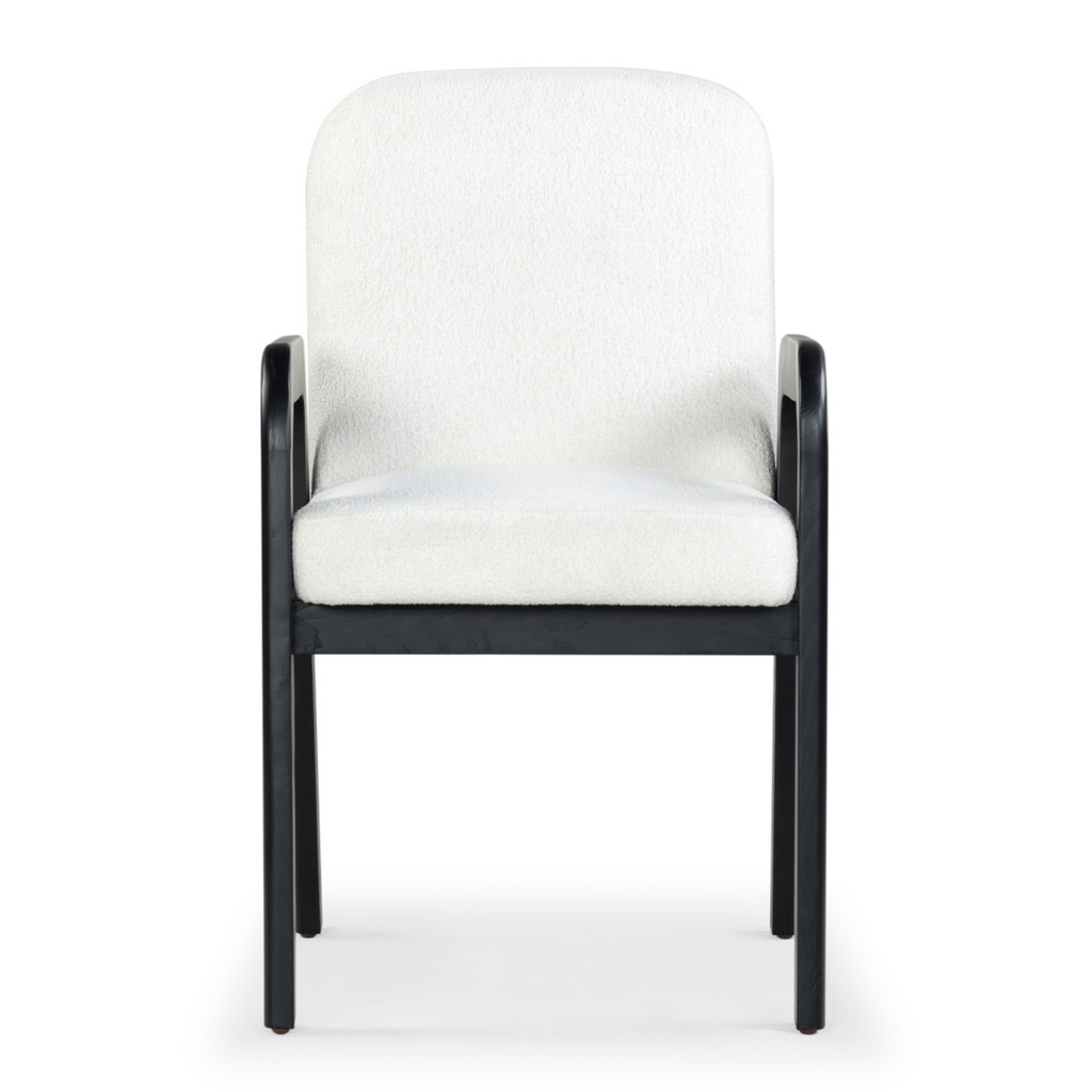 Roslina Boucle Dining Chair In Ivory and Black | 1stopbedrooms
