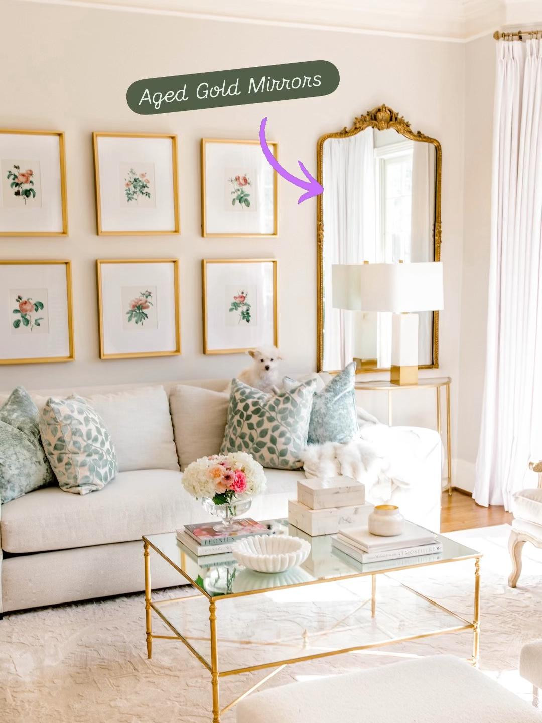 Formal living room, large aged gold mirrors on sale for Black Friday!! 

#LTKCyberWeek #LTKSaleAlert #LTKHome