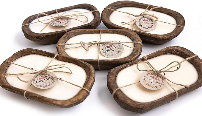 Red Barn Candle Company | Dough Bowl Candles | All-Natural Soy Wax & Scented Candle | Essential O... | Amazon (US)