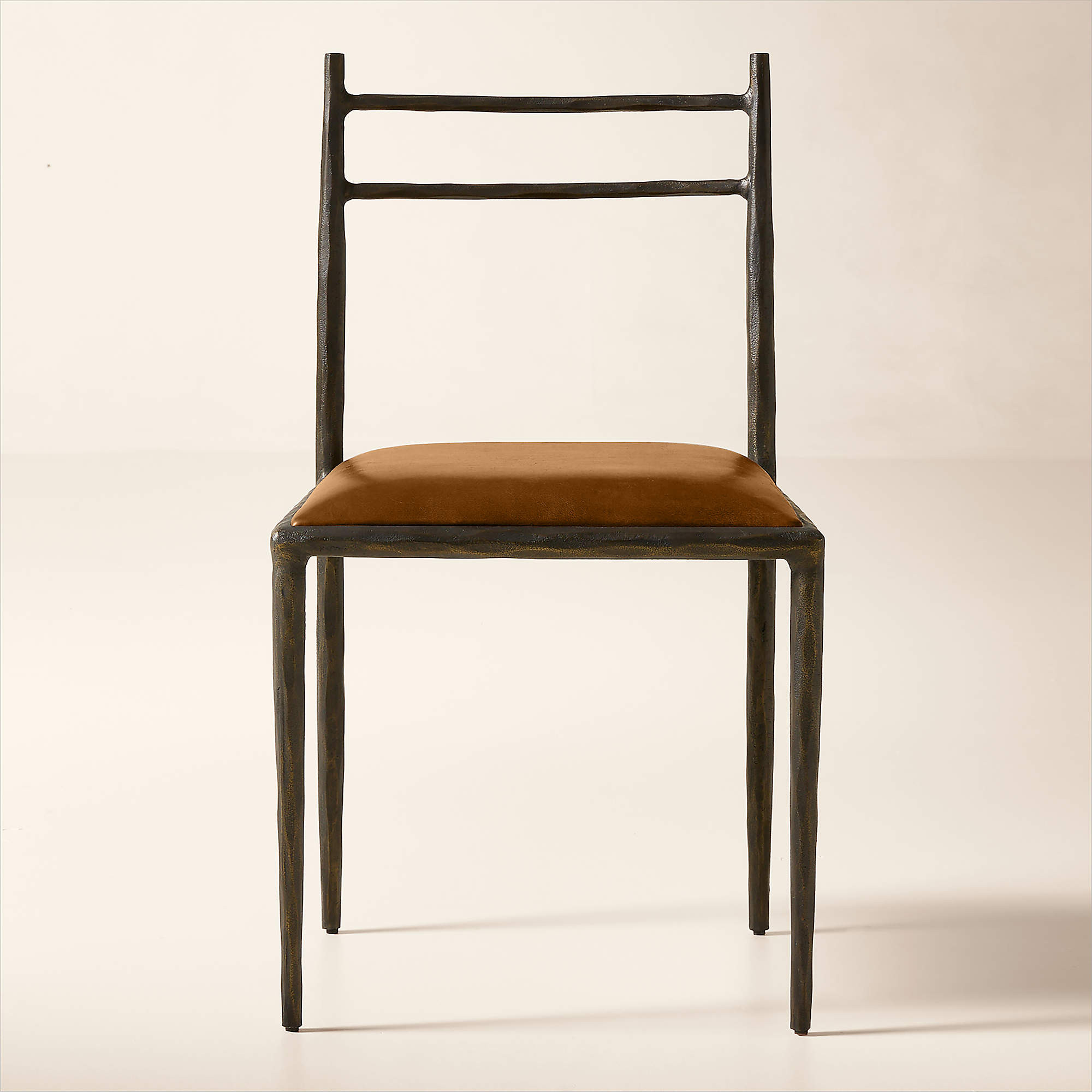 Marylebone Cast Metal and Leather Dining Chair by Todd Snyder | CB2 | CB2