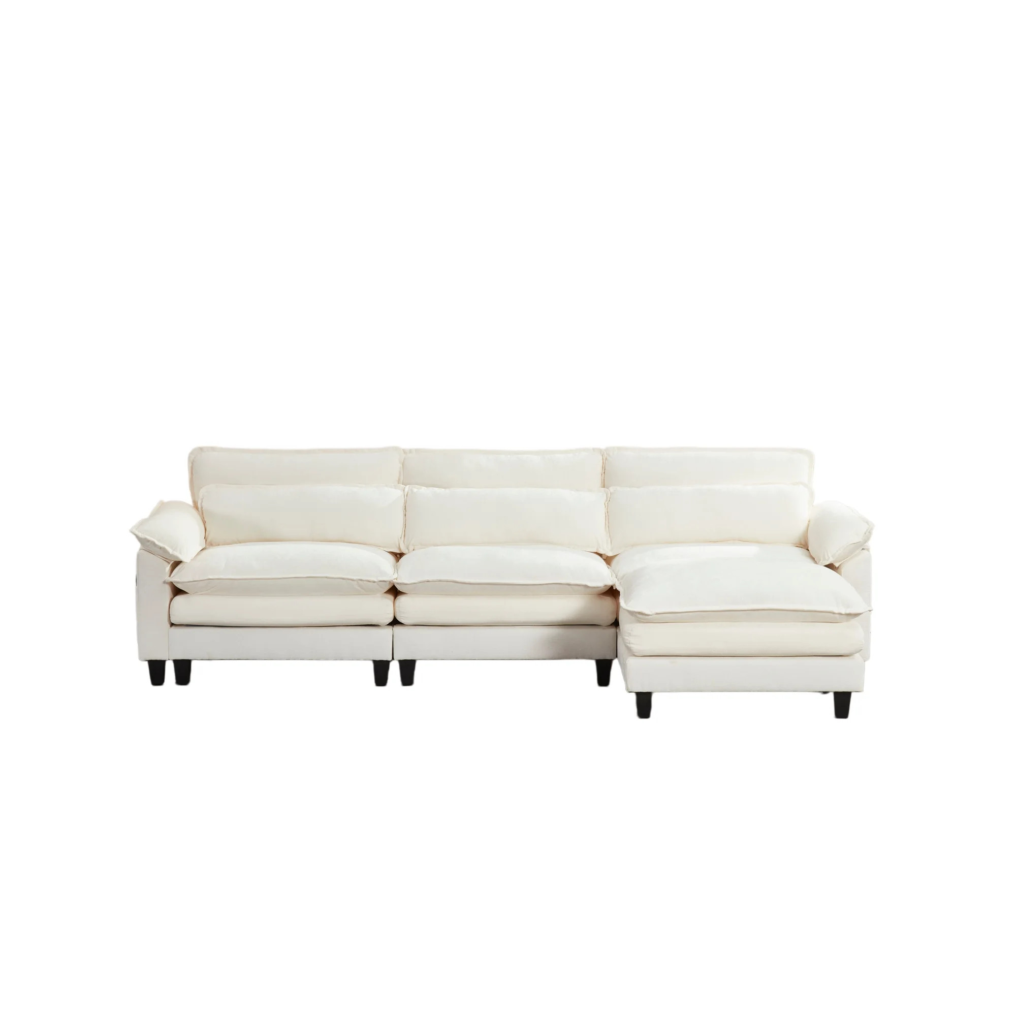 Aisword 113" Modular Sectional Sofa,L Shaped Modern Cloud Couch with Ottoman,3-Seat Chenille Deep... | Walmart (US)