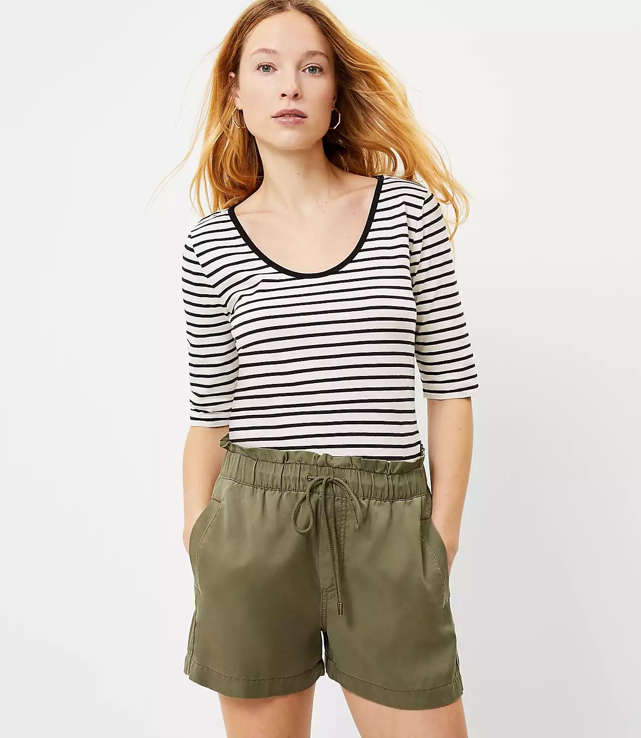 Pull On Shorts in Soft Twill | LOFT