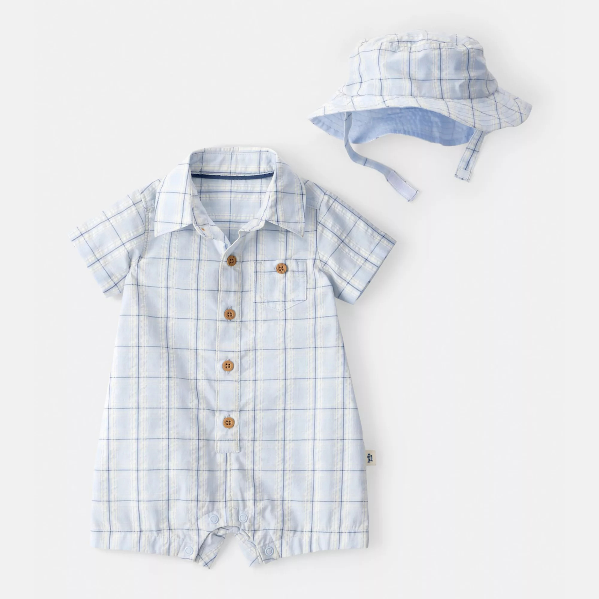 Baby Carter’s 2-pc. Plaid Romper & Hat Set | Kohl's