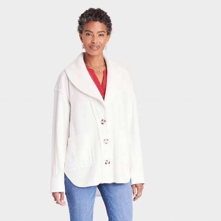 Women's Fleece Shawl Collar Jacket - Knox Rose™ | Target