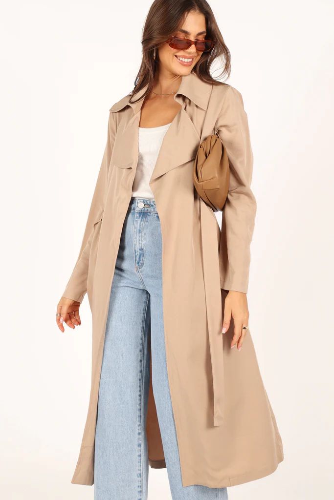 Robyn Tie Front Trench Coat - Beige | Petal & Pup (US)