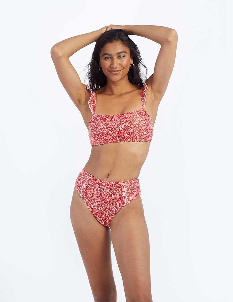 The Ruffle High Leg High Rise Bikini Bottom - Main | SummerSalt
