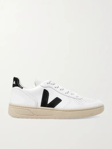 Veja - V-10 Leather Sneakers - White | NET-A-PORTER (US)