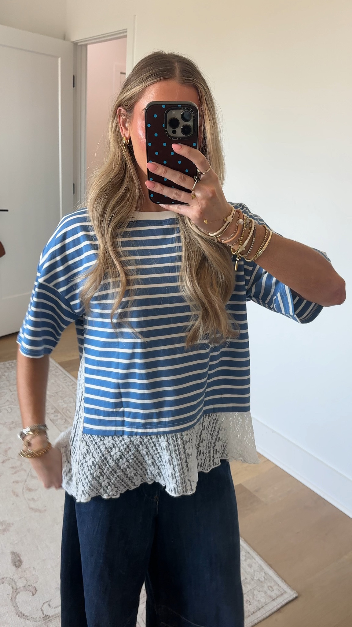 Amazon size small Hongsui Women's Color Block Striped Lace Hem Shirts Crewneck Short Sleeve Casual Knit Pullover Tops

#LTKSeasonal #LTKootd #LTKSaleAlert