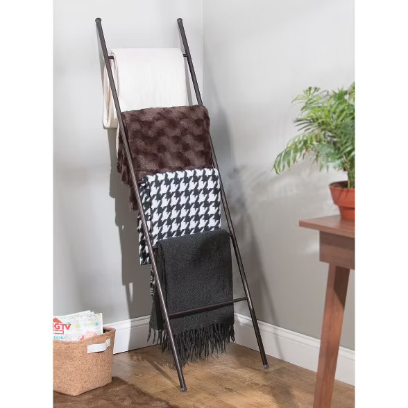 mDesign Free Standing Bath Towel Bar Storage Ladder | Target