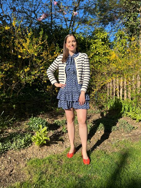 Some of the best things are unexpected- like this pattern combo. I was traveling back from Boston and I thought my trench coat could go over this dress… well it could… but from behind it would look quite scandalous. I pulled this lady jacket out of my suitcase and it made the sweetest pairing with one of my favorite dresses. 

Lady jacket, striped lady jacket, spring dress, spring transition outfit, pattern mixing, hill house, nap dress, striped cardigan, red ballet flat, business casual, spring workwear, spring office outfit 

#LTKfindsunder100 #LTKstyletip #LTKSeasonal