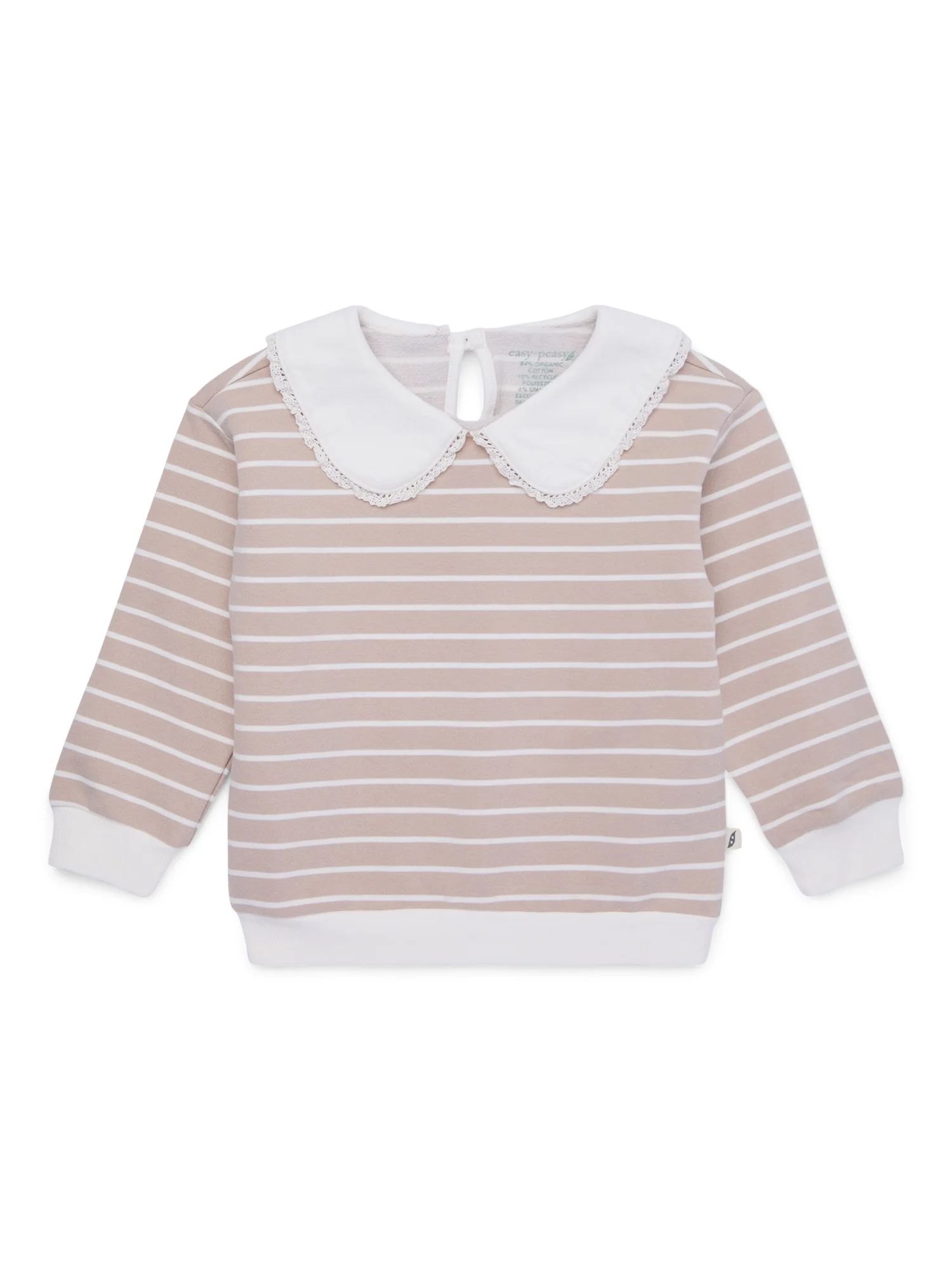 easy-peasy Toddler Girls Peter Pan Collar Sweatshirt, Sizes 18M-5T | Walmart (US)