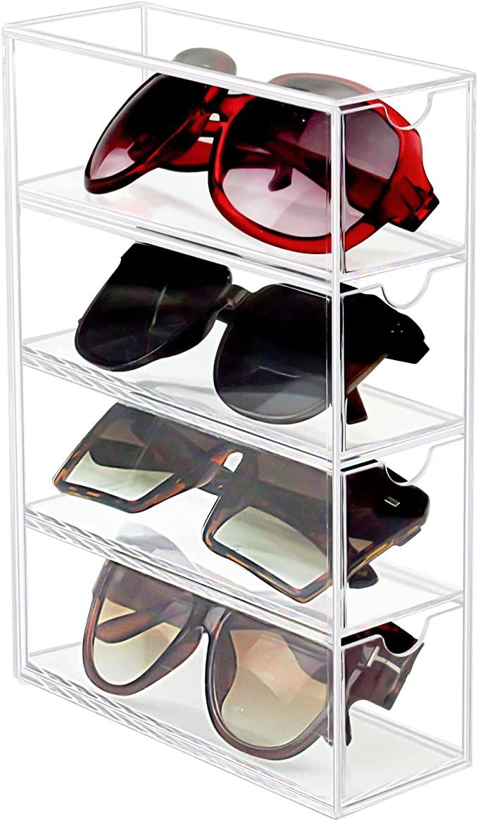 Tasybox Sunglasses Organizer, Acrylic Eyeglass Case Clear Eyeglass Holder Eyewear Display Case wi... | Amazon (US)