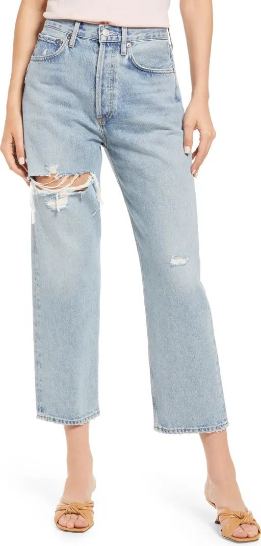 AGOLDE '90s Ripped Crop Loose Fit Jeans | Nordstrom | Nordstrom