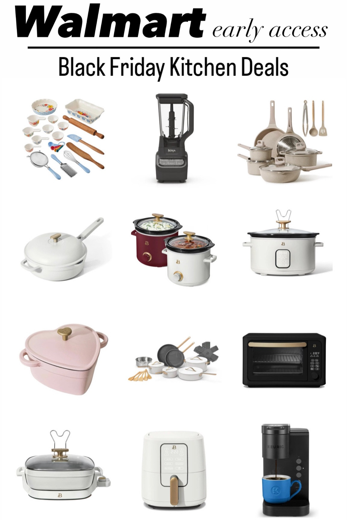 The most aesthetically pleasing kitchen gadgets and cookware from Walmarts early access Black Friday deals to upgrade your kitchenware with class at a savings! 

#LTKHolidaySale #LTKfindsunder100 #LTKhome