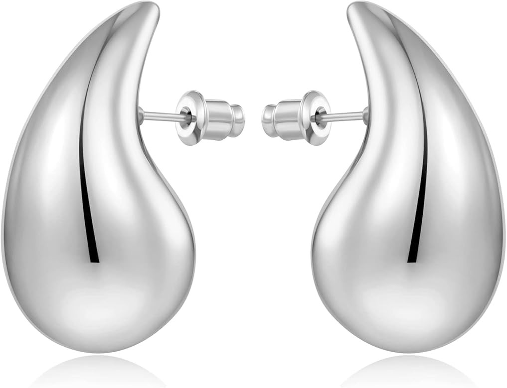 MUYAN Waterdrop Earrings for Women,Chunky Gold Silver Drop Earrings Fashion Jewelry Gift | Amazon (US)