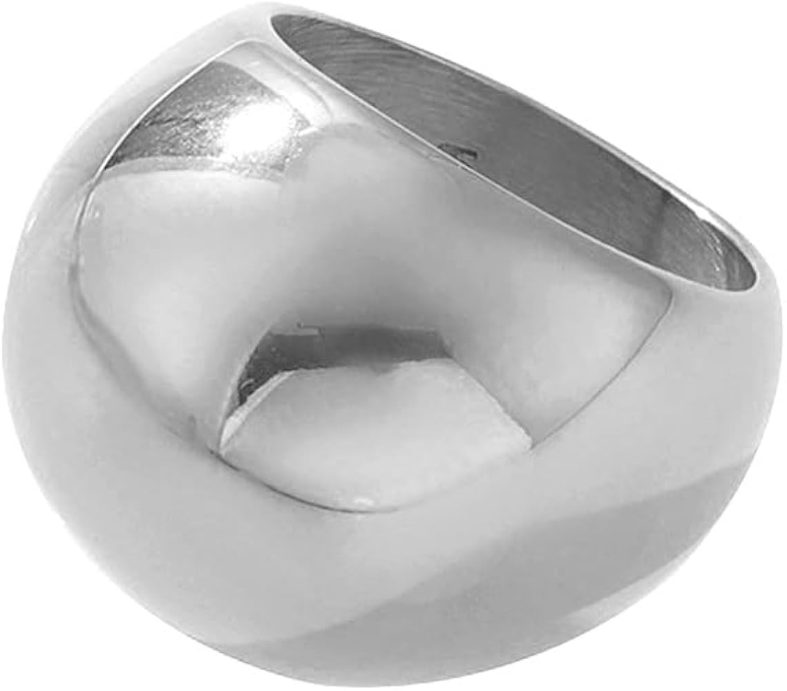 Kokoma Half Ball Statement Ring for Women Chunky Dome Ring Minimalist Stainless Steel Rings Fashi... | Amazon (US)